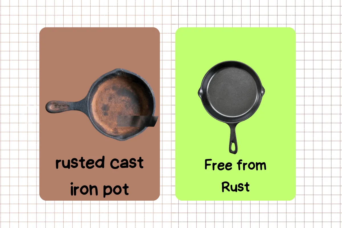 how to clean or convert your rusted cast iron pans and pots in to clean and rust free cast iron pots and pans